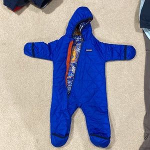 6-9 month blue Patagonia infant Snowsuit/bunting.